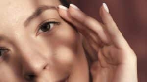 A close-up shot of a woman's eyes after eyelid surgery in Palm Springs, CA